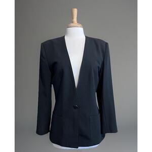 Vintage Blazer Jacket Black PERSONAL Server Bartender Uniform Women's 12